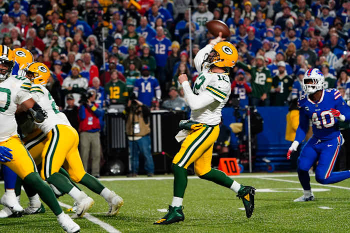 QB Aaron Rodgers against the Bills in 2022